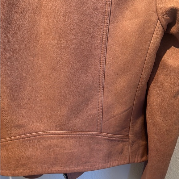 All Saints Leather Jacket / Dalby Biker Leather Jacket Pink Leather Jacket - Picture 5 of 11